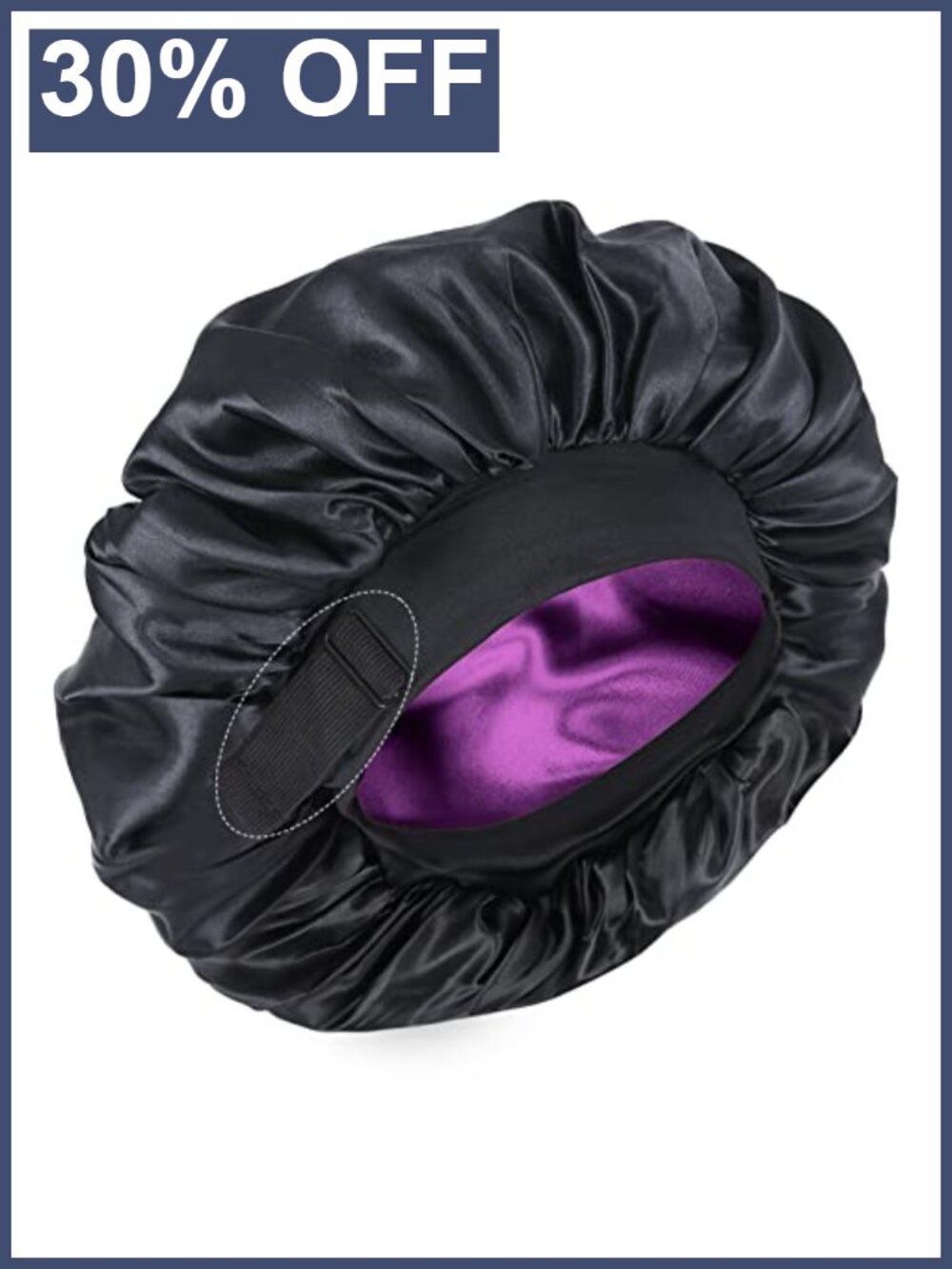 Double Layer Satin Sleep Bonnet with Adjustable Strap for Hair Protection